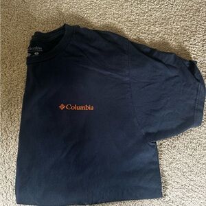 Columbia Men's Dark Blue Tee with Orange Logo